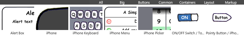 balsamiq mockups menu